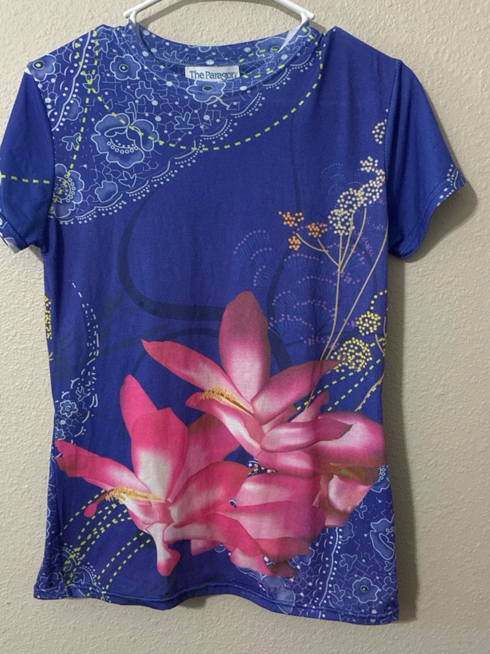 PARAGON women’s ' Purple Floral Short Sleeve Top